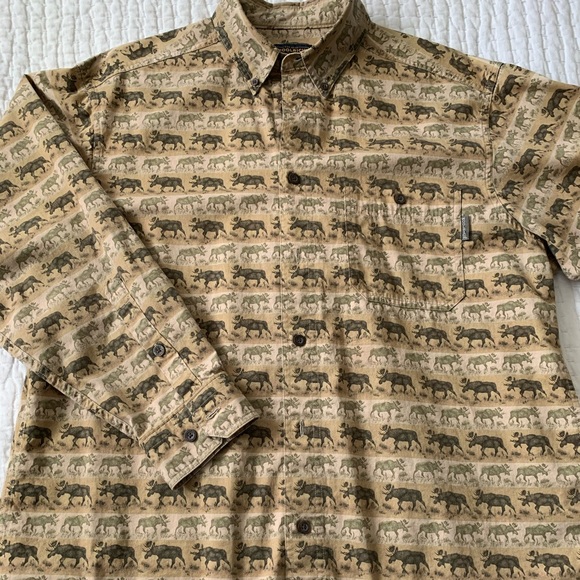 Woolrich Men’s Moose print button down - Picture 1 of 5